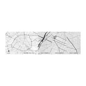Campione di Fotomurale Premium Canvas - Il fiore di Parigi - Città, Mappa della città, Parigi - 100x30 cm