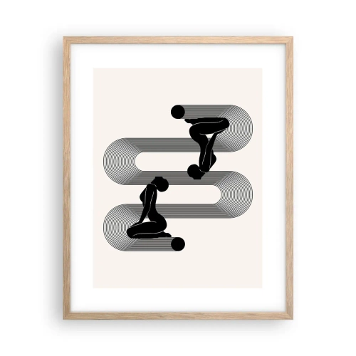 Poster in cornice rovere chiaro - Simmetria sensuale - 40x50 cm