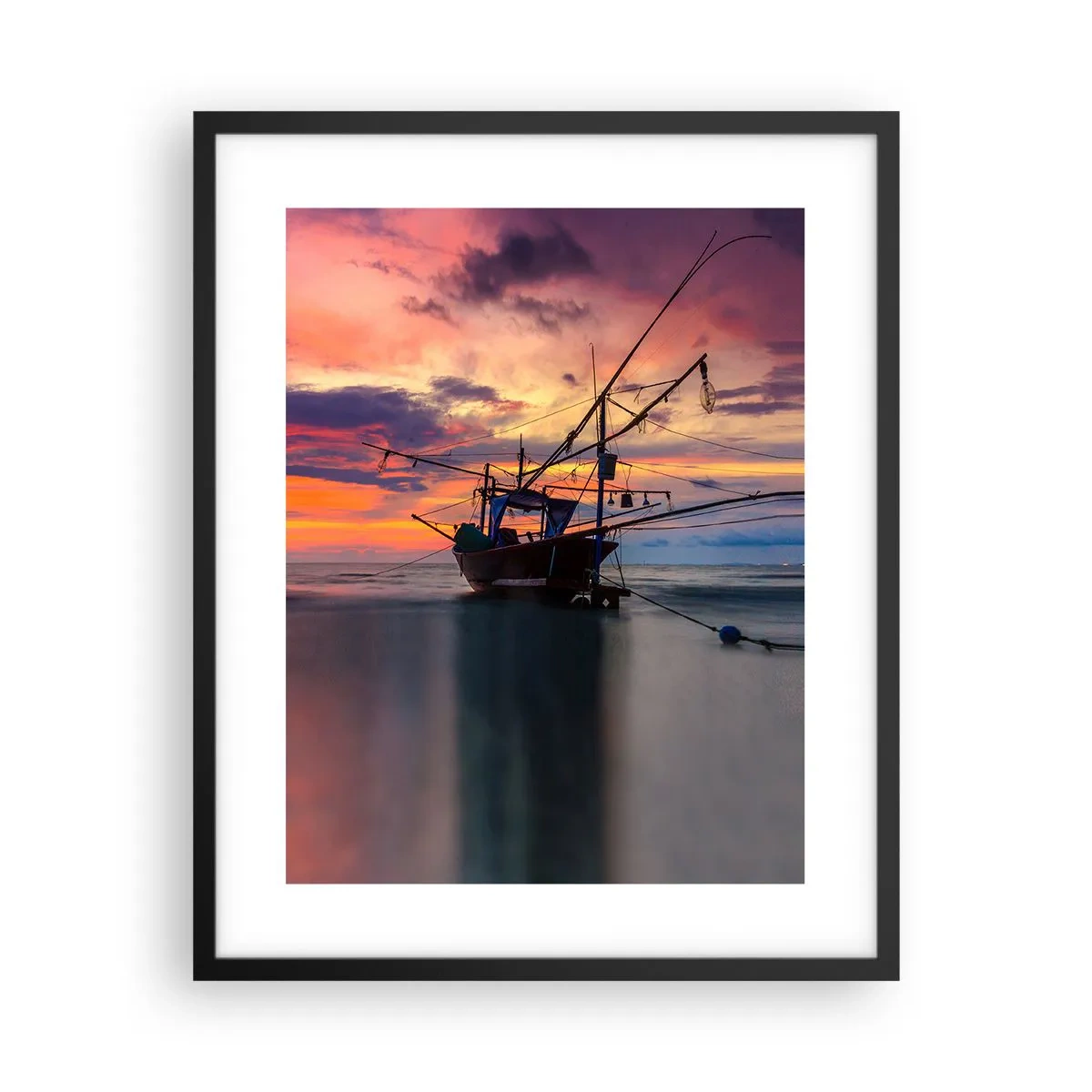Poster in cornice nera - Sera esotica - 40x50 cm