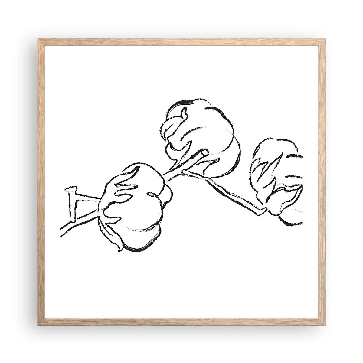Poster in cornice rovere chiaro - Piumino di cotone - 60x60 cm
