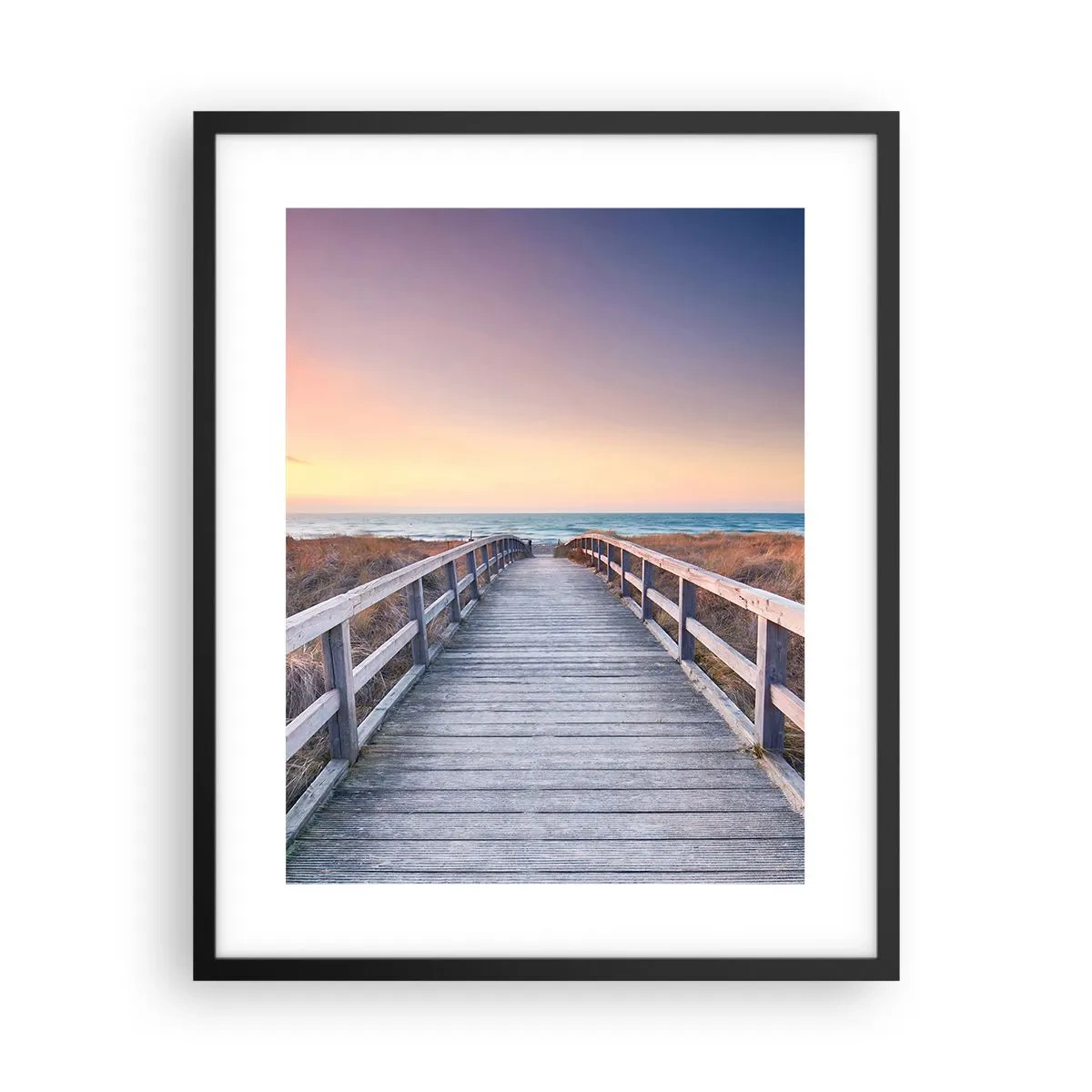 Poster in cornice nera - Aurora serale baltica - 40x50 cm