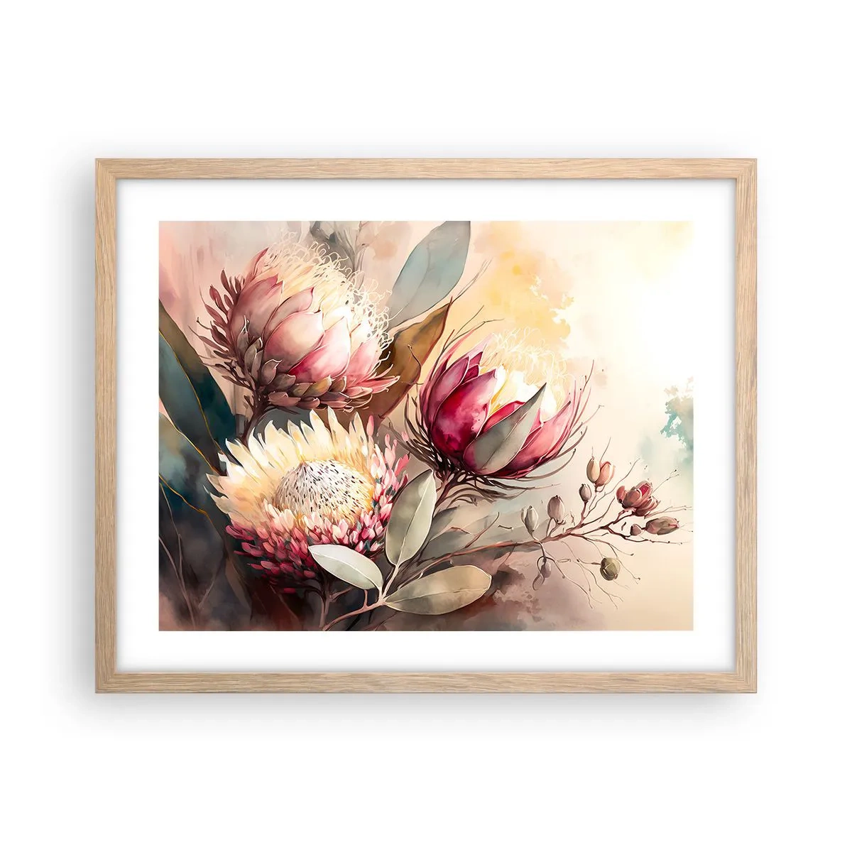 Poster in cornice rovere chiaro - Di profilo e di fronte - 50x40 cm