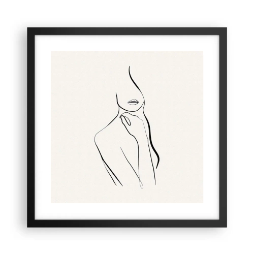 Poster in cornice nera - Onda di malinconia - 40x40 cm