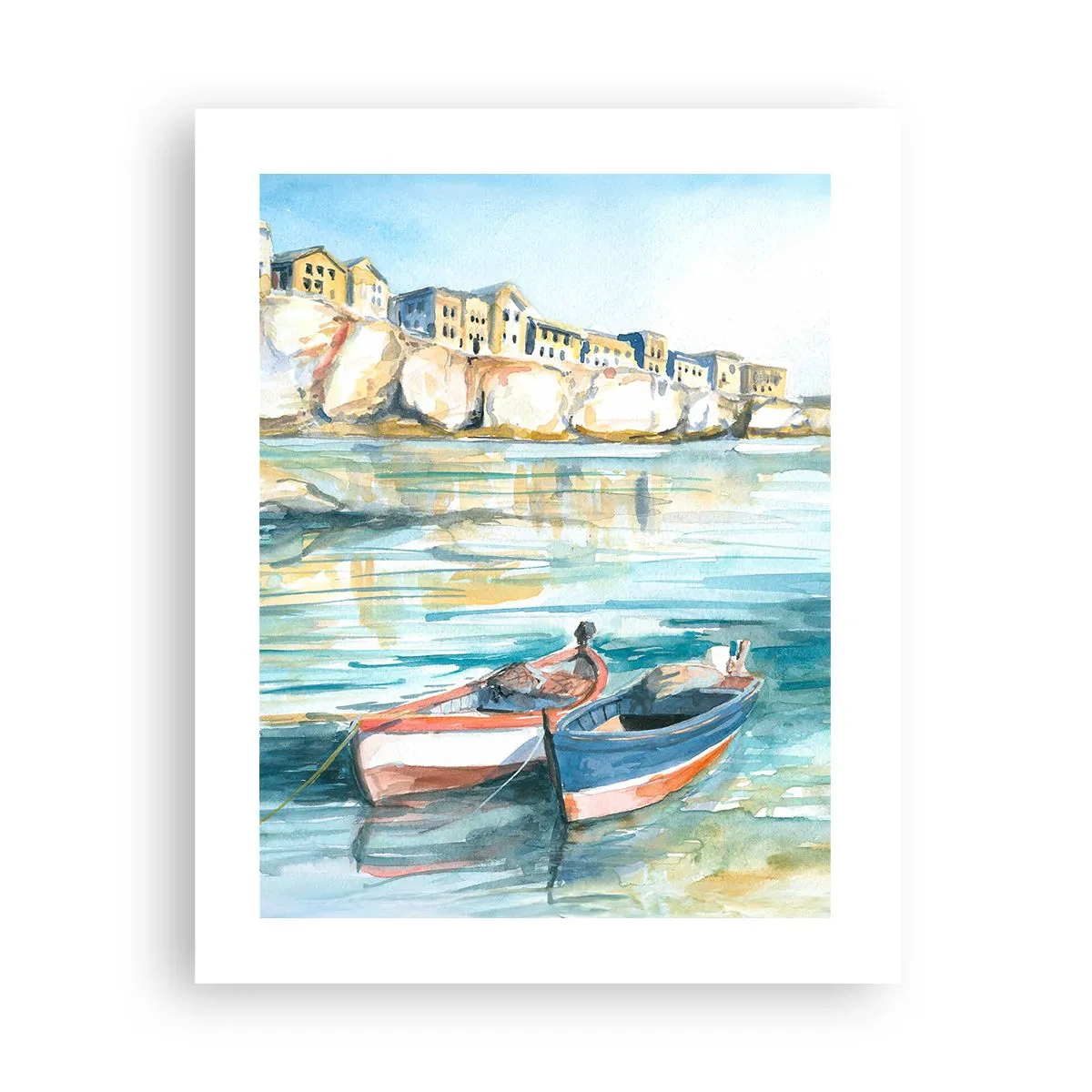 Poster - Paesaggio in azzurro - 40x50 cm