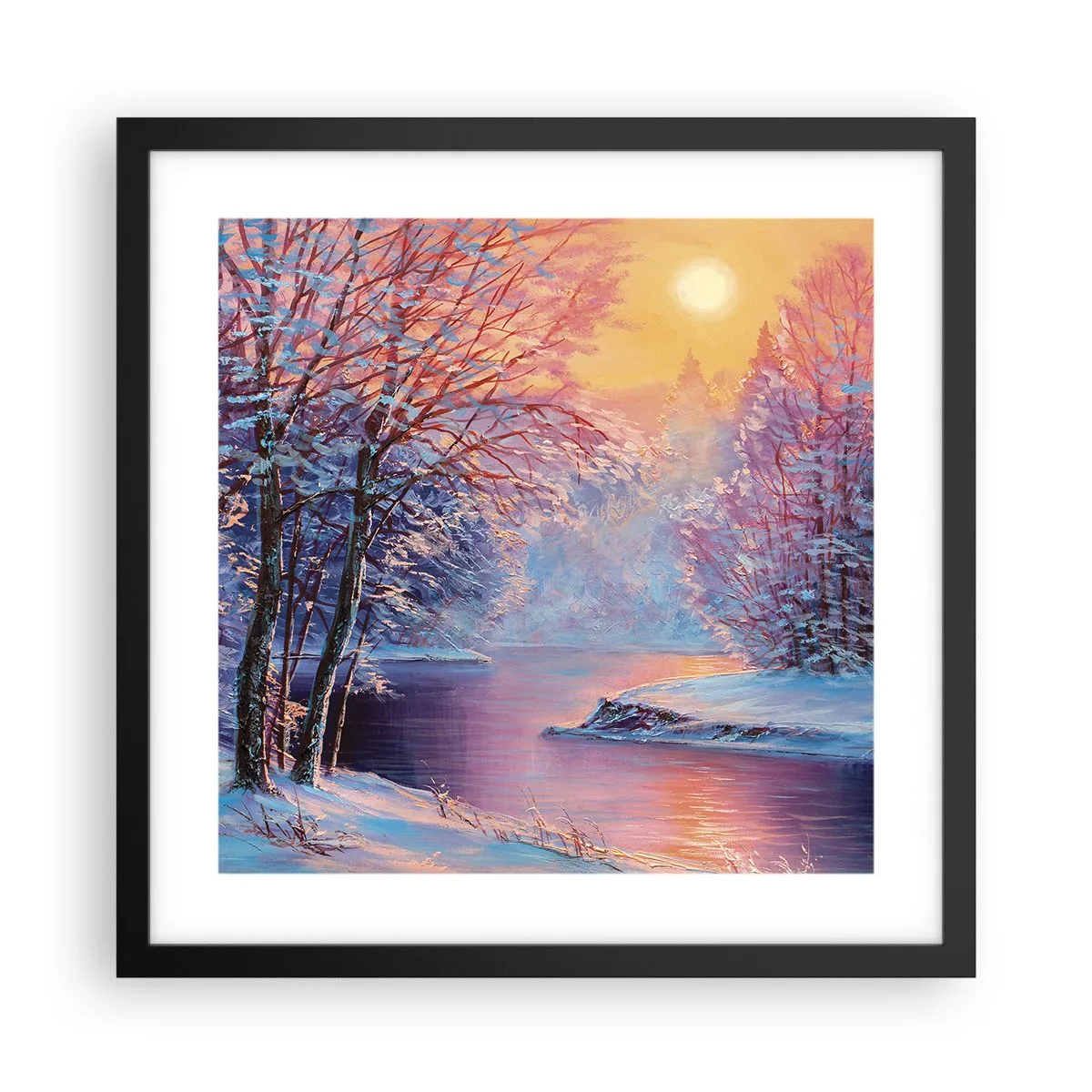 Poster in cornice nera - I colori dell'inverno - 40x40 cm