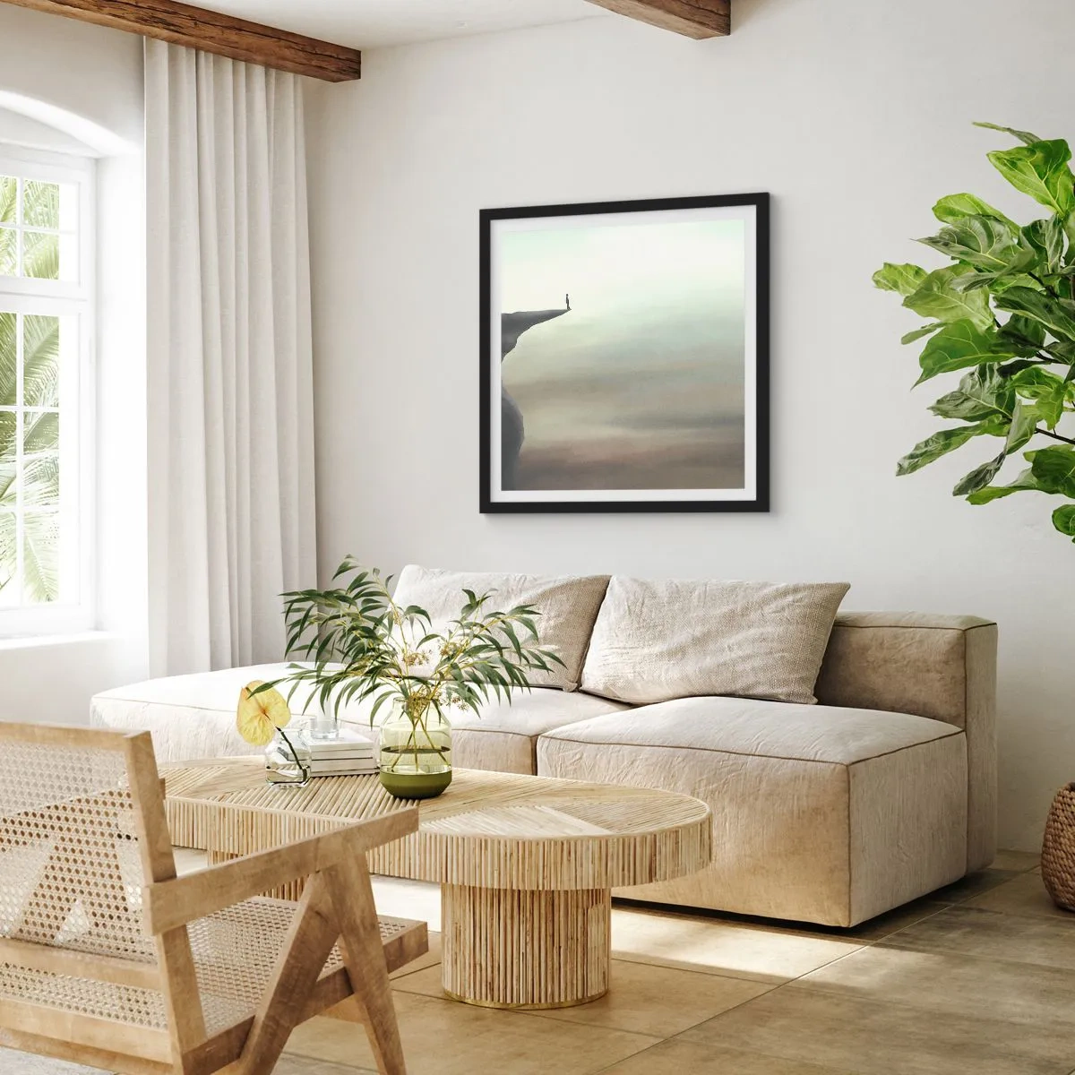 Poster in cornice nera - Certamente verso l'alto! - 30x30 cm