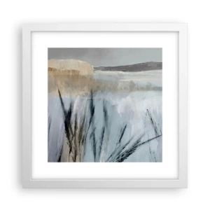 Poster in cornice bianca - Campi d'inverno - 30x30 cm
