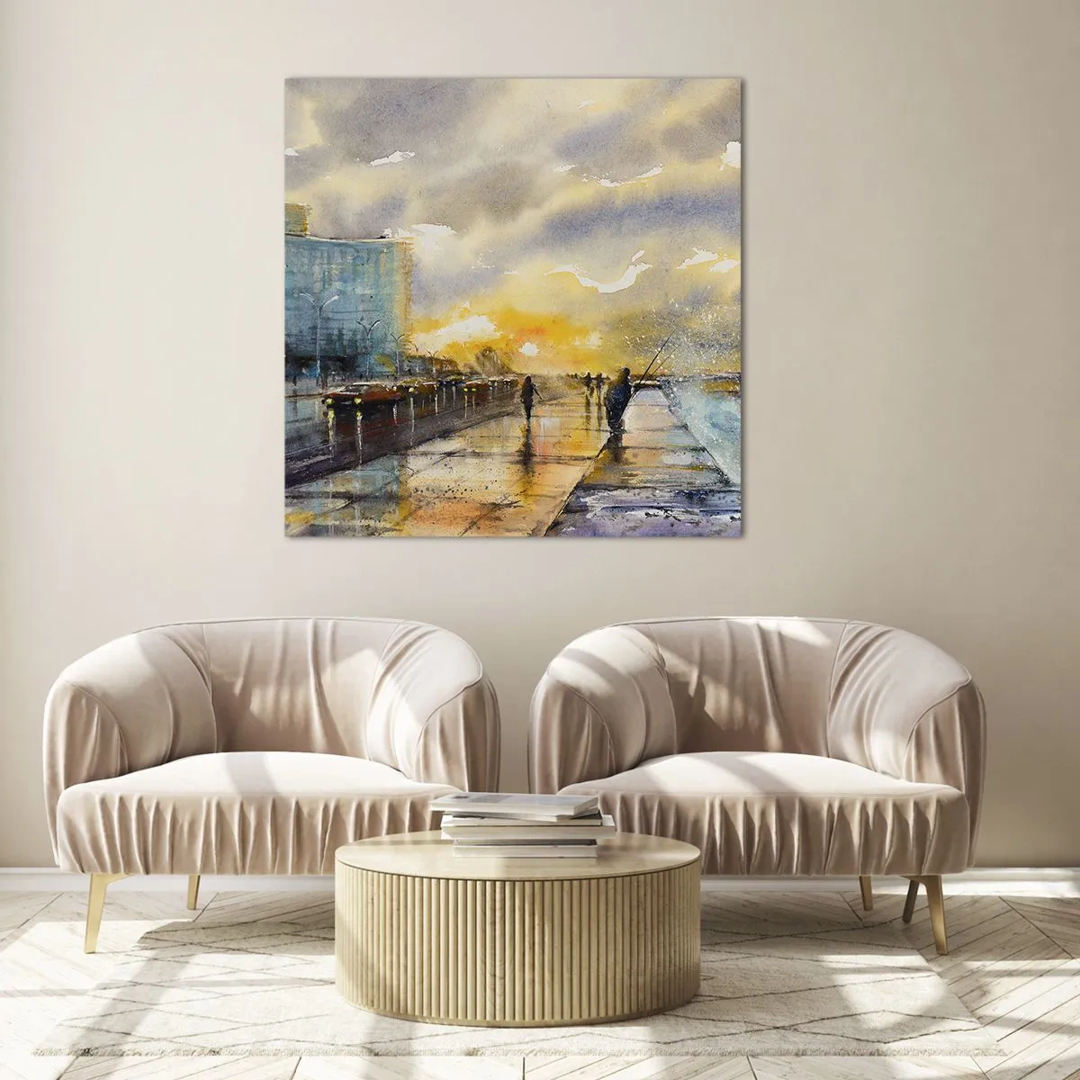 Quadro su vetro - Vita sulla costa - 40x40 cm