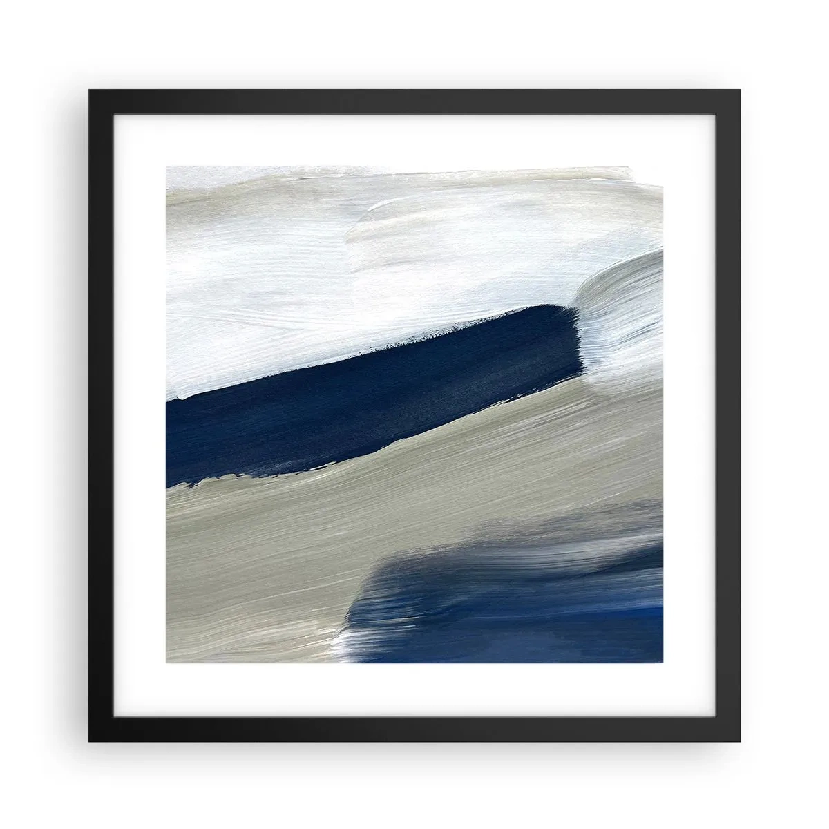 Poster in cornice nera - Incontro con il bianco - 40x40 cm