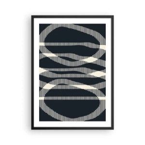 Poster in cornice nera - Motivo geometrico astratto nei toni del bianco e del nero - 50x70cm - Tentativo di rompere l'oscurità - Decorazione murale moderna per soggiorno e camera da letto ARTTOR