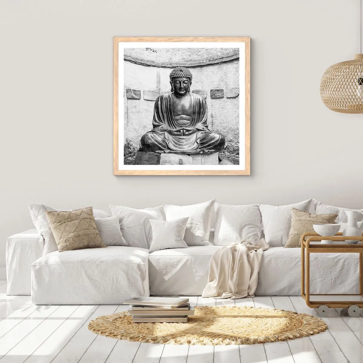 Poster in cornice rovere chiaro - Alla fonte della pace - 30x30 cm