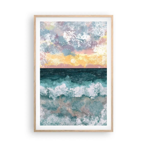 Poster in cornice rovere chiaro - Acqua, luce, aria - 61x91 cm