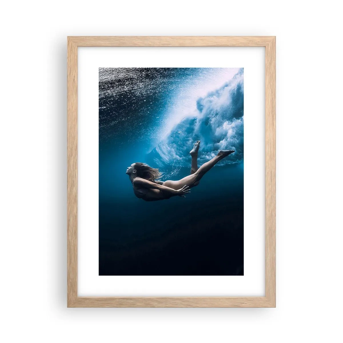 Poster in cornice rovere chiaro - Moderna sirena - 30x40 cm