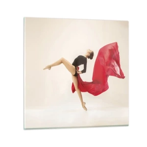 Quadro su vetro - Rosso e nero - 50x50 cm