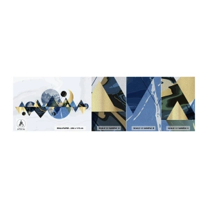 Campione di Fotomurale Premium Sand - Paesaggio geometrico - Astrazione, Montagne, Pezzo - 100x30 cm
