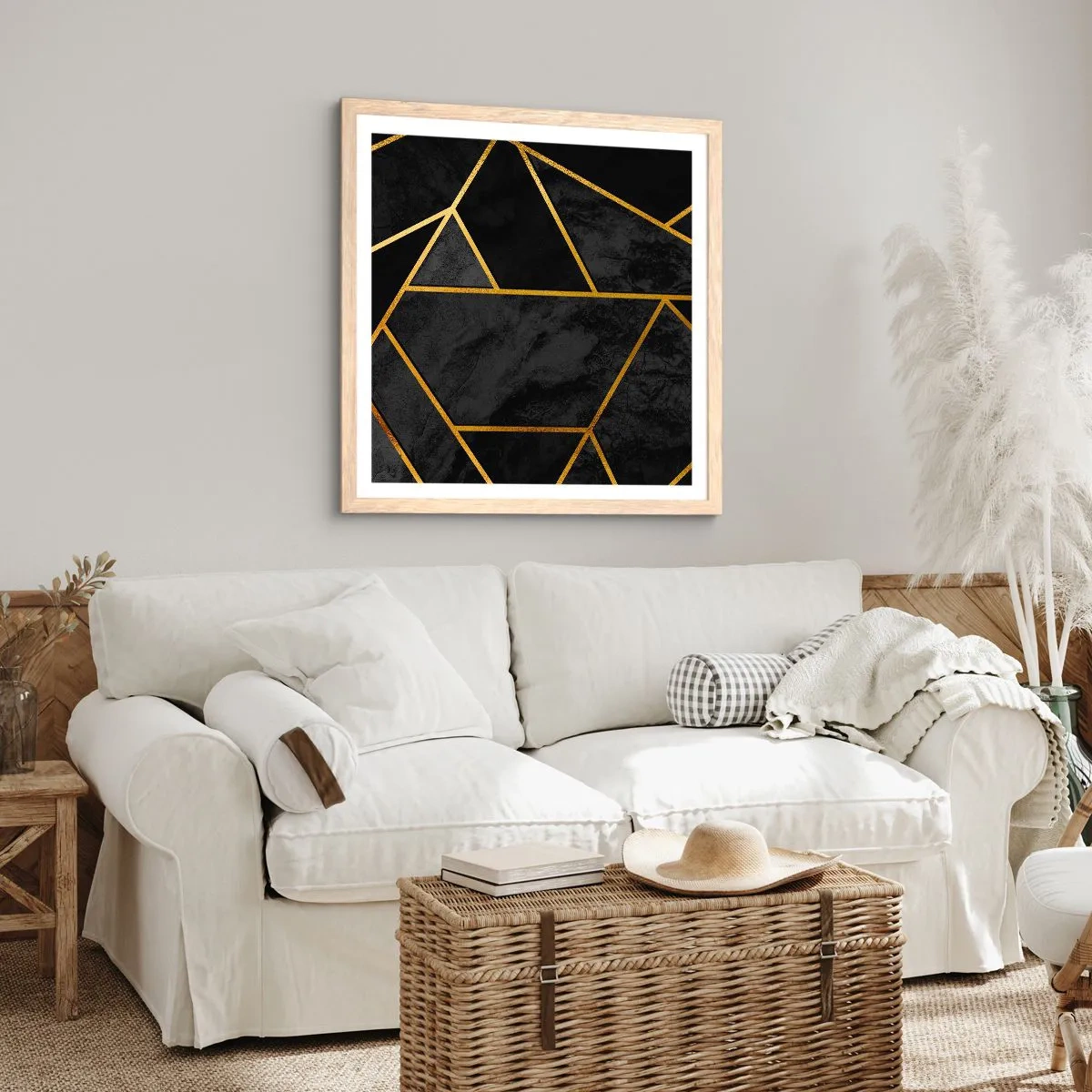 Poster in cornice rovere chiaro - Oscurità e luce - 40x40 cm