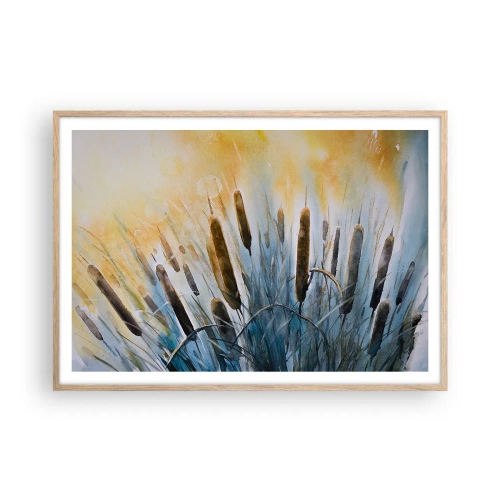 Poster in cornice rovere chiaro - Fresco dell'acqua, calore del sole - 100x70 cm