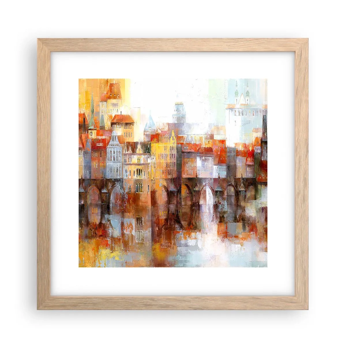 Poster in cornice rovere chiaro - Anche sotto il ponte è bello - 30x30 cm