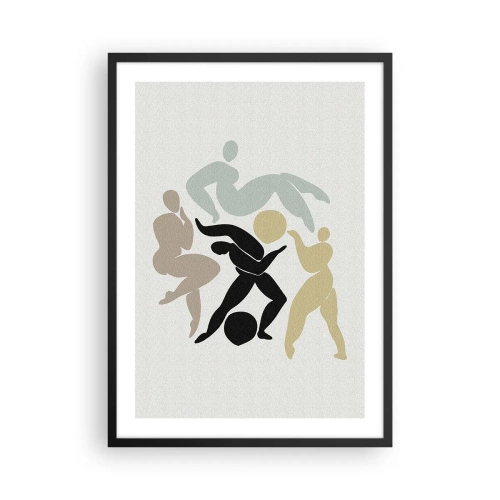 Poster in cornice nera - Sagome astratte di figure in movimento dinamico - 50x70cm - Movimento per la salute e per la bellezza - Decorazione murale moderna per soggiorno e camera da letto ARTTOR