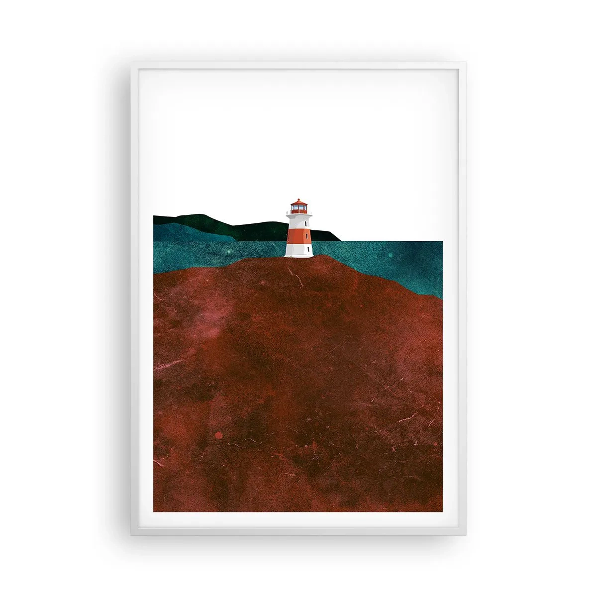 Poster in cornice bianca - Contemplando il mare - 70x100 cm