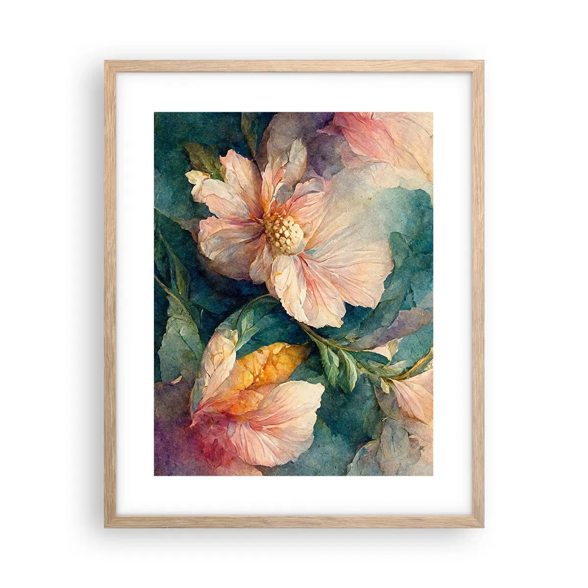 Poster in cornice rovere chiaro - Delicatezza pura - 40x50 cm