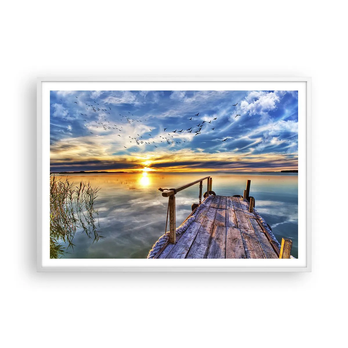 Poster in cornice bianca - Il vento è andato a dormire - 100x70 cm