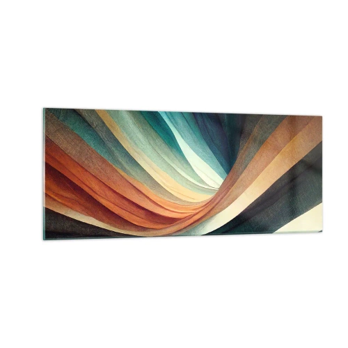 Quadro su vetro - Intessuto di colore - 100x40 cm
