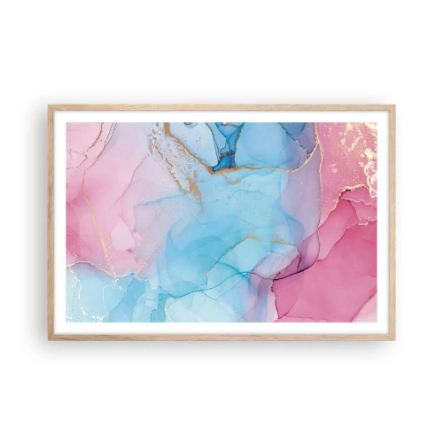 Poster in cornice rovere chiaro - Incontro e compenetrazione - 91x61 cm