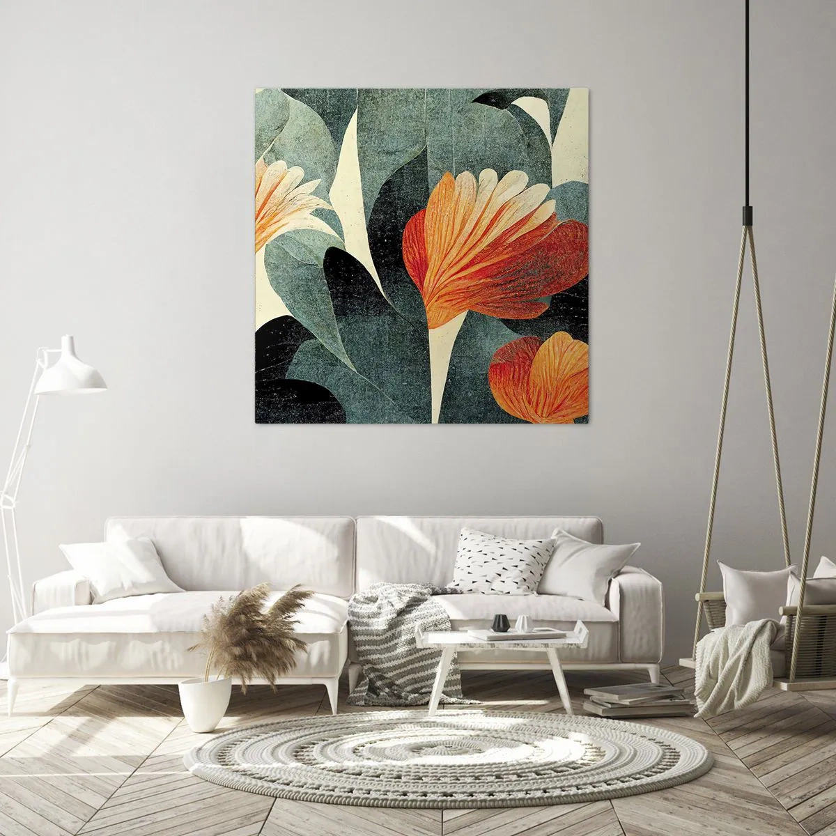 Quadro su tela - Stampe su Tela - Caldo dei tropici e fresco del verde - 40x40 cm