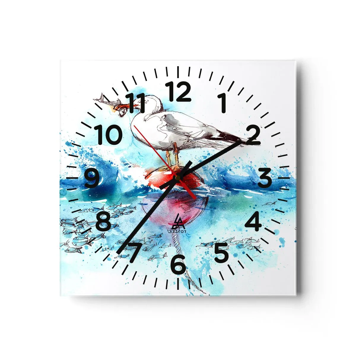 Orologio da parete - Orologio in Vetro - Buona pesca - 40x40 cm