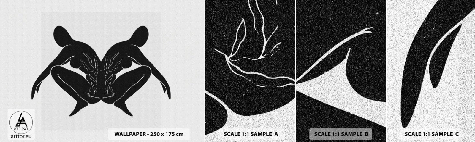 Campione Di Fotomurale Standard Eco - Anima comune - Persone, Minimalista, Gemelli - 100x30 cm