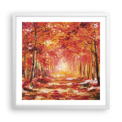 Poster in cornice bianca - Foresta di rame - 50x50 cm