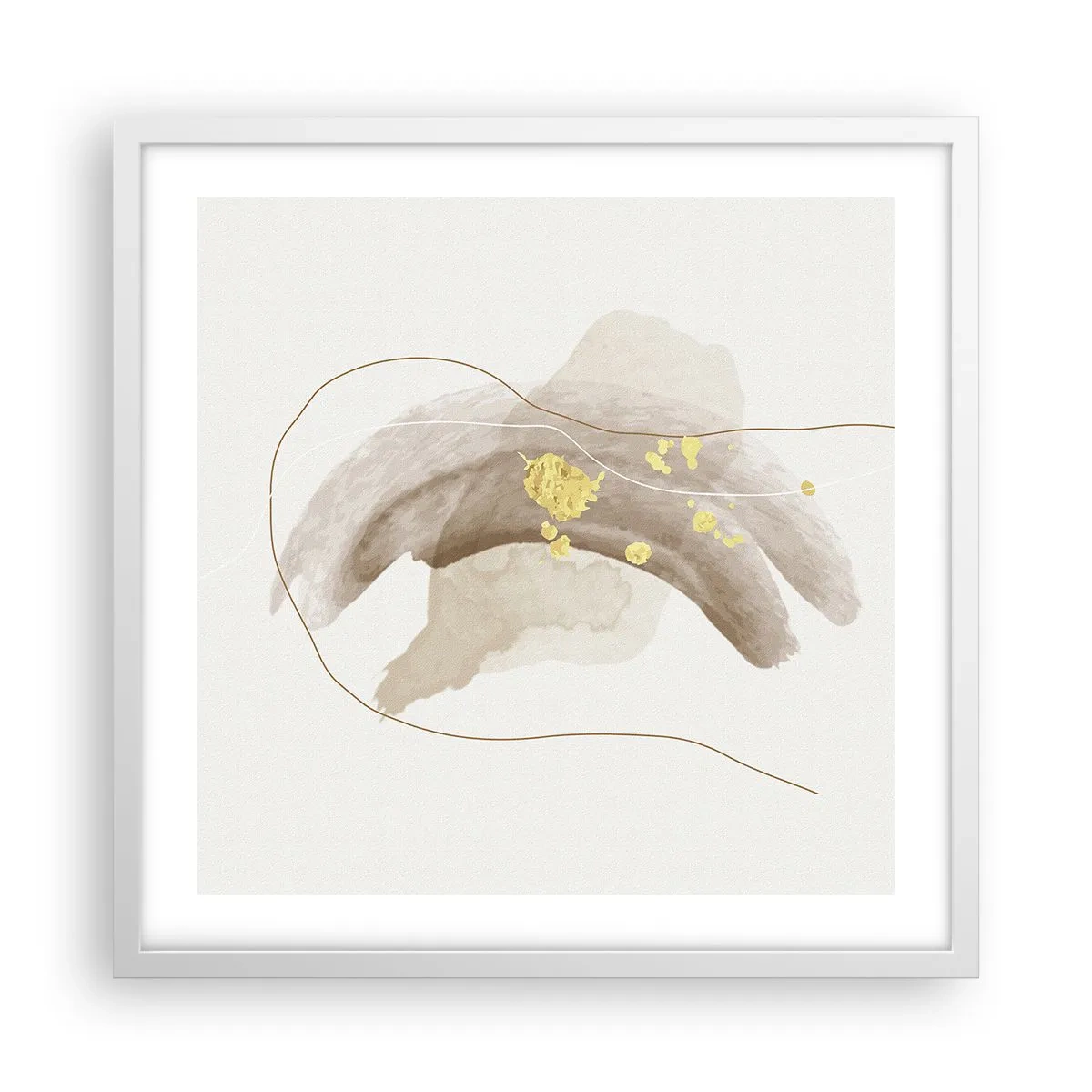 Poster in cornice bianca - Incontro nello spazio - 50x50 cm