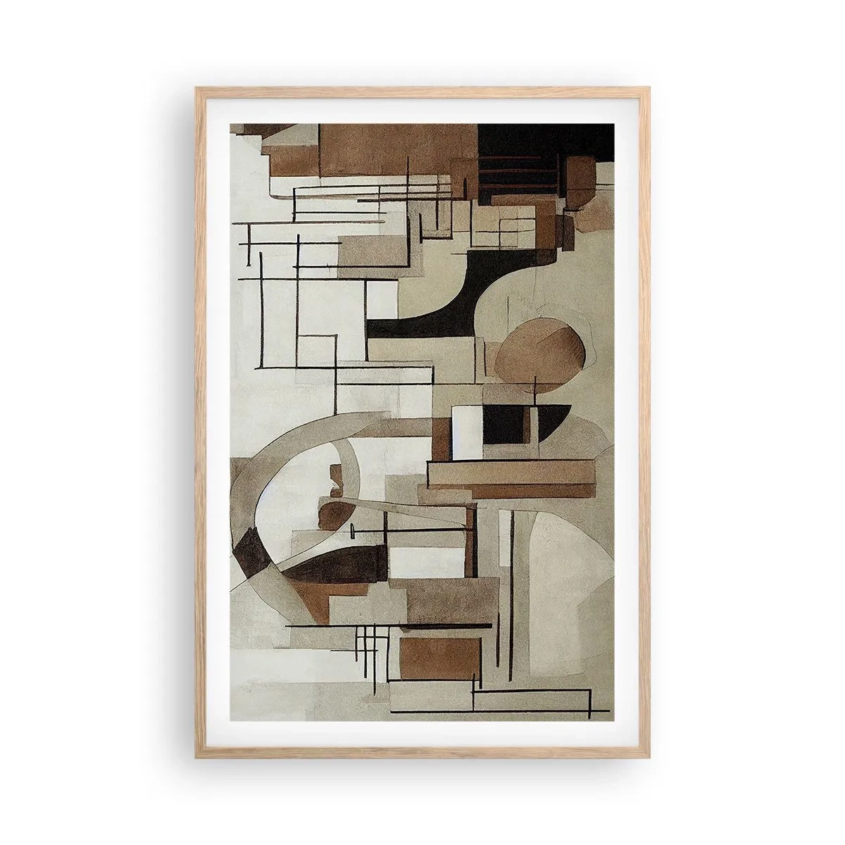 Poster in cornice rovere chiaro - Paesaggio urbano 2.0 - 61x91 cm