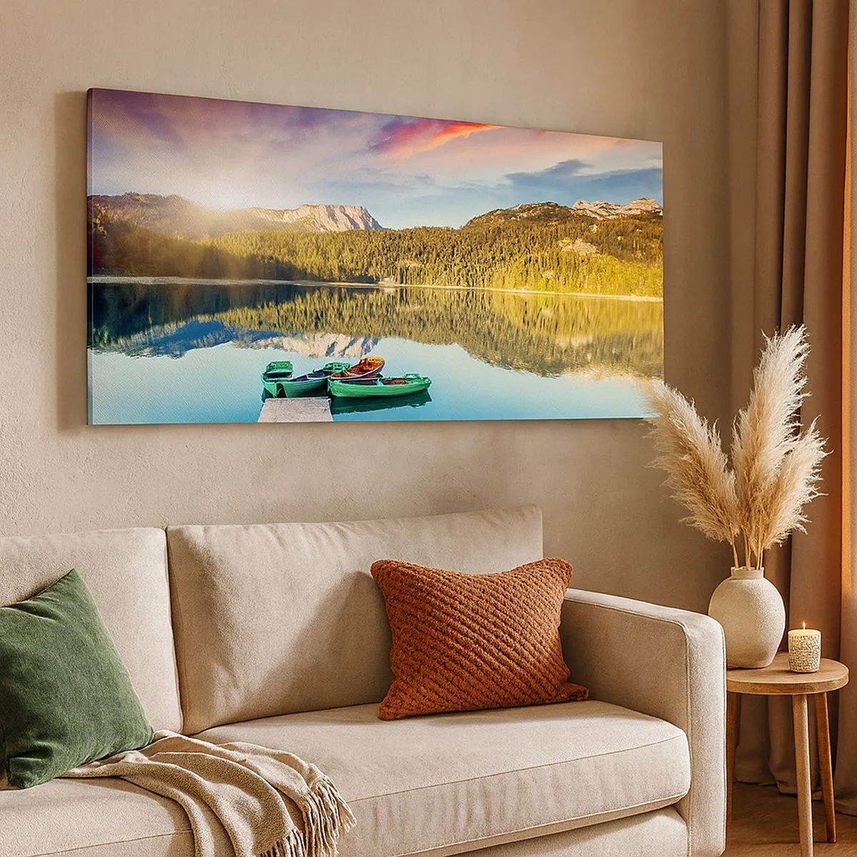Quadro su tela - Stampe su Tela - Sull'acqua liscia come uno specchio - 100x40 cm