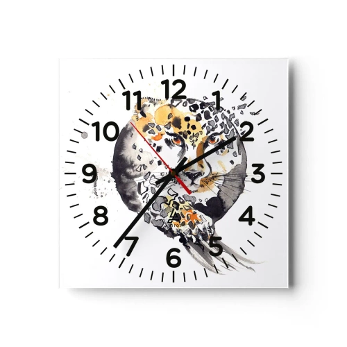 Orologio da parete - Orologio in Vetro - Bellezza predatrice - 30x30 cm