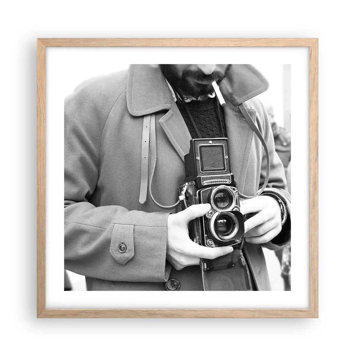 Poster in cornice rovere chiaro - In stile retro - 50x50 cm