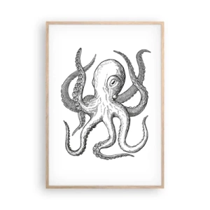 Poster in cornice rovere chiaro - Ballando con le onde - 70x100 cm
