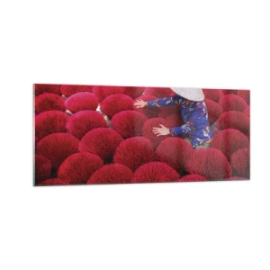 Quadro su vetro - Nel campo di riso - 100x40 cm