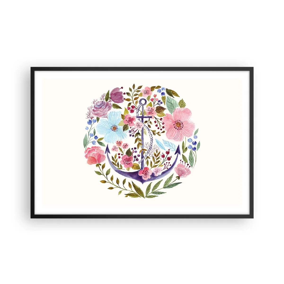 Poster in cornice nera - Il bel sogno del marinaio - 91x61 cm