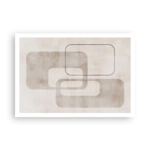 Poster - Una composizione minimalista con rettangoli nelle tonalità del beige su uno sfondo discreto. - 100x70cm - Giunti geometrici - Decorazione murale moderna per soggiorno e camera da letto ARTTOR