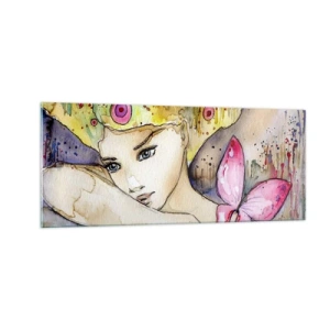Quadro su vetro - La farfalla della principessa - 100x40 cm