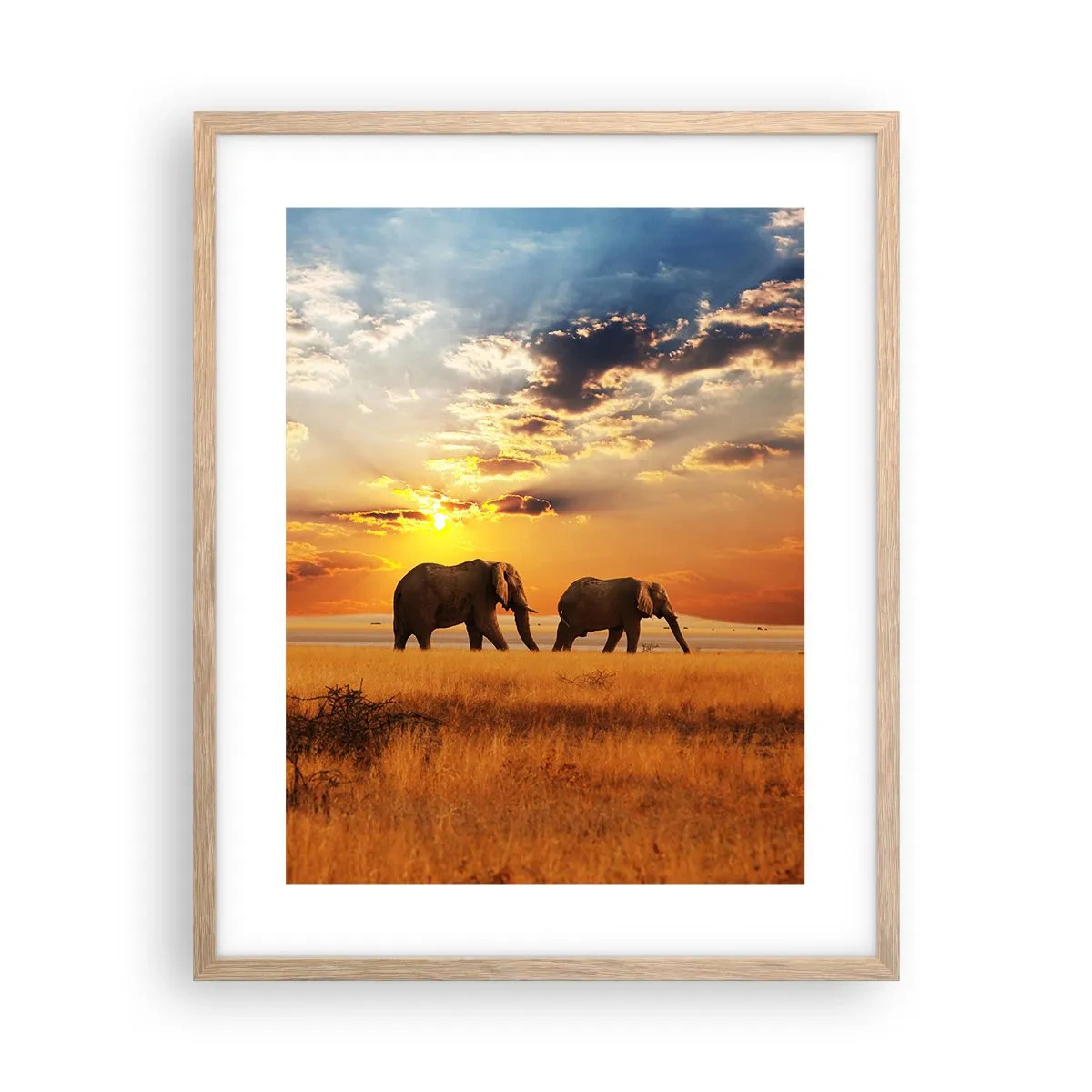 Poster in cornice rovere chiaro - Passeggiata familiare - 40x50 cm