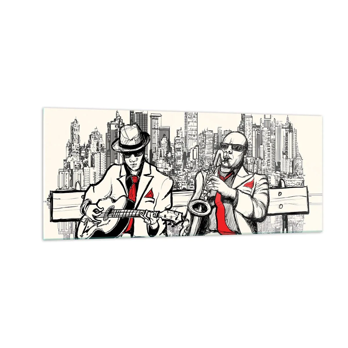 Quadro su vetro - Improvvisare a New York - 100x40 cm