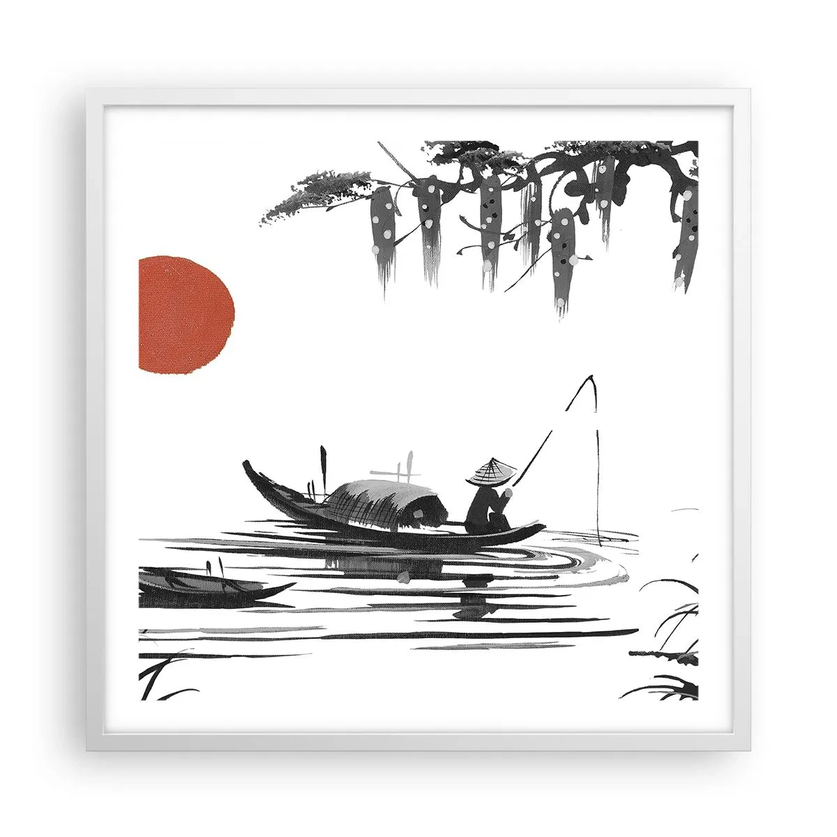 Poster in cornice bianca - Pomeriggio asiatico - 60x60 cm