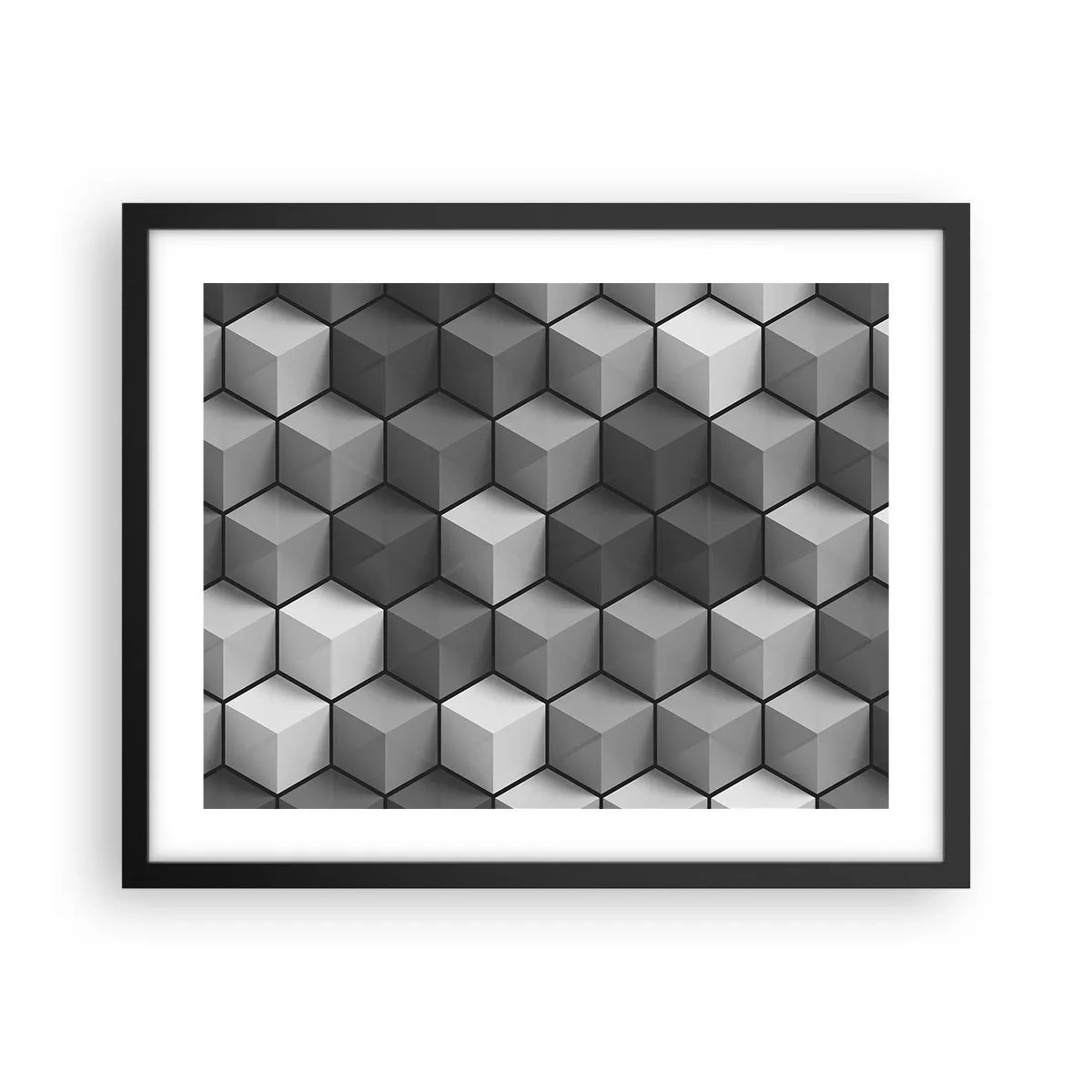 Poster in cornice nera - Puzzle cubista - 50x40 cm