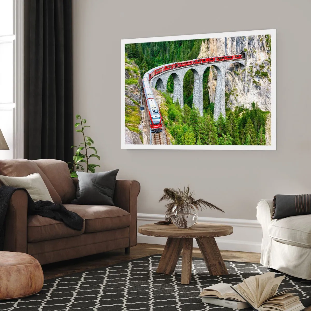 Poster - Il treno tra i monti - 70x50 cm