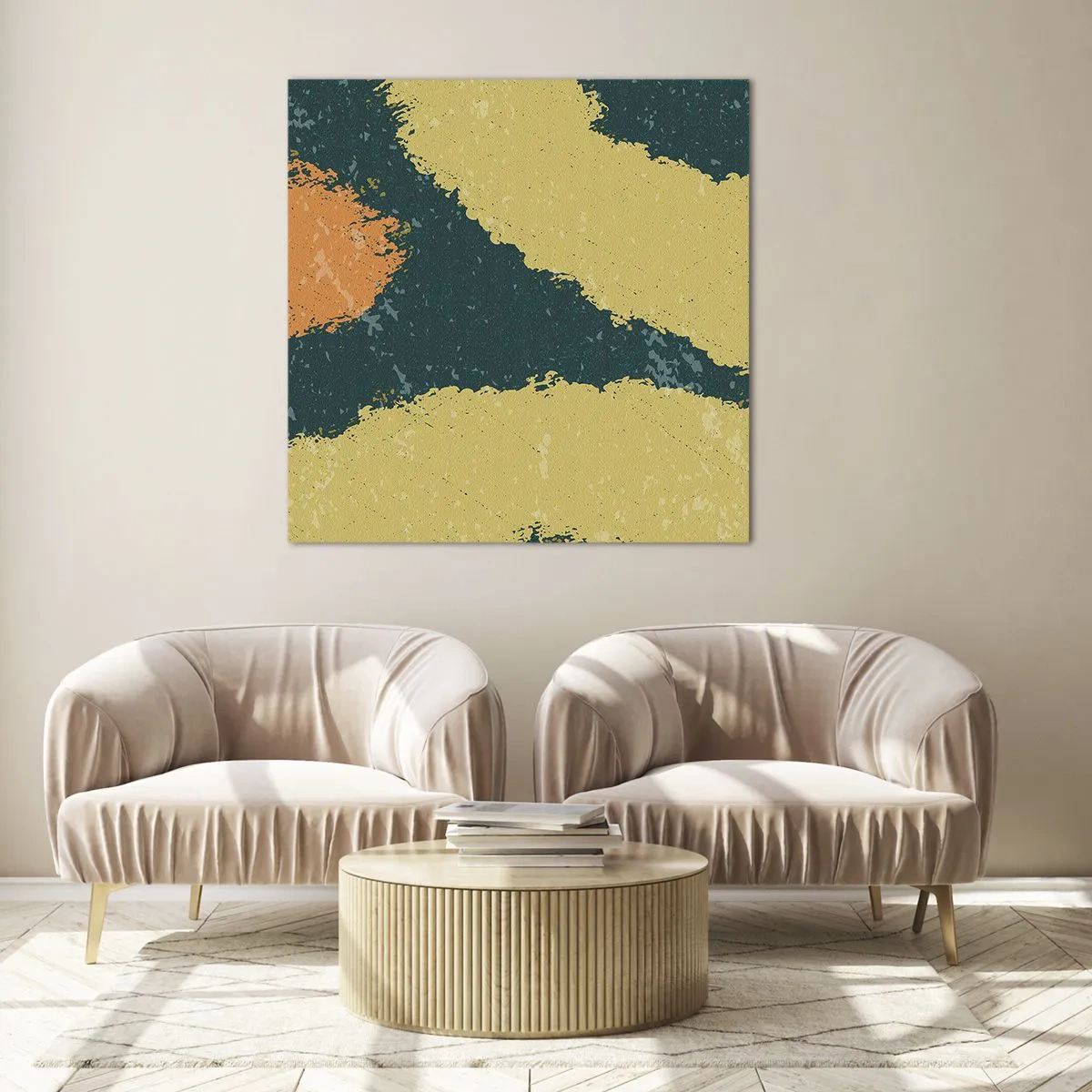 Quadro su vetro - Astrazione: movimento lento - 60x60 cm