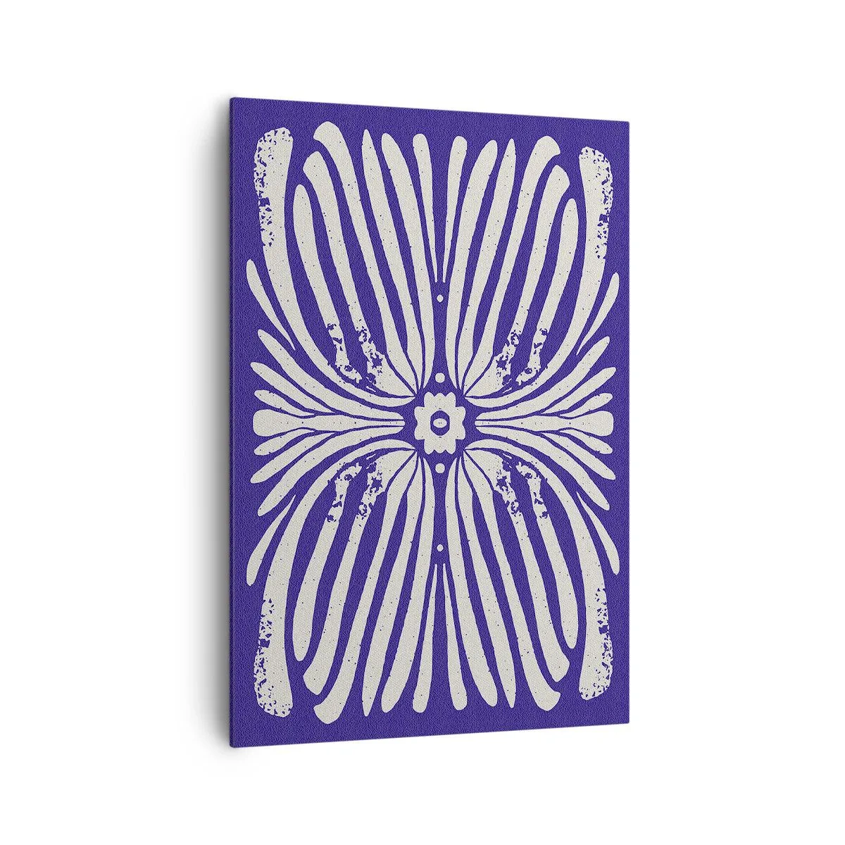 Quadro su tela - Stampe su Tela - Motivo etnico nei toni del viola e del bianco - 70x100cm - Ispirazioni etniche - Decorazione murale moderna per soggiorno e camera da letto ARTTOR