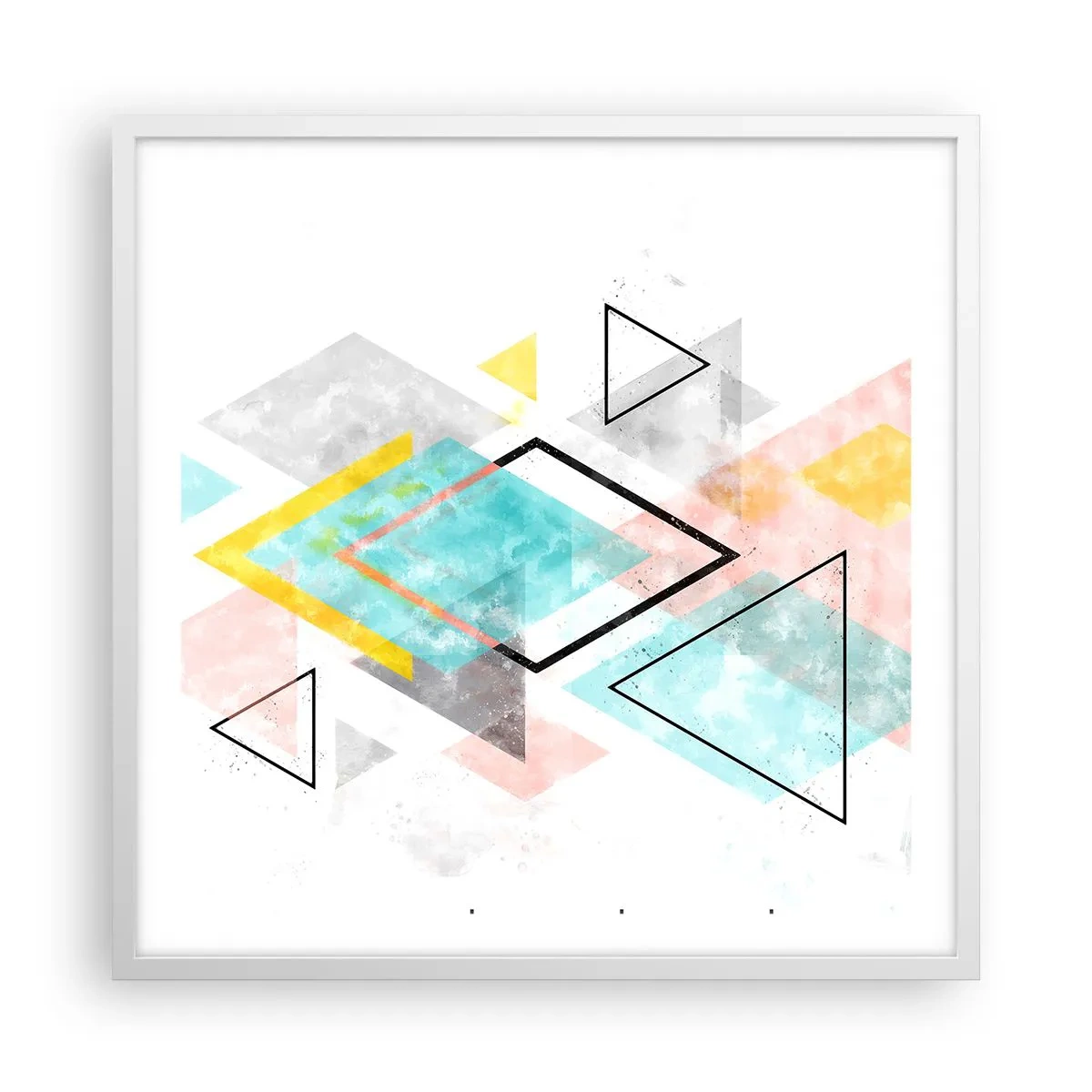 Poster in cornice bianca - Gioco geometrico - 60x60 cm